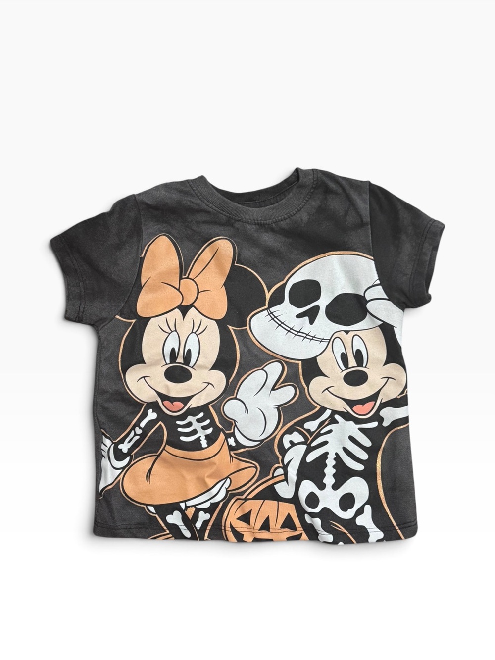 Disney Minnie and Mickey Skeleton Halloween Tee size 2/3